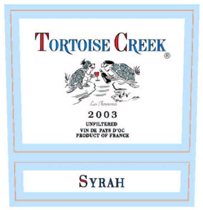 Tortoise Creek Shiraz 2003 Front Label