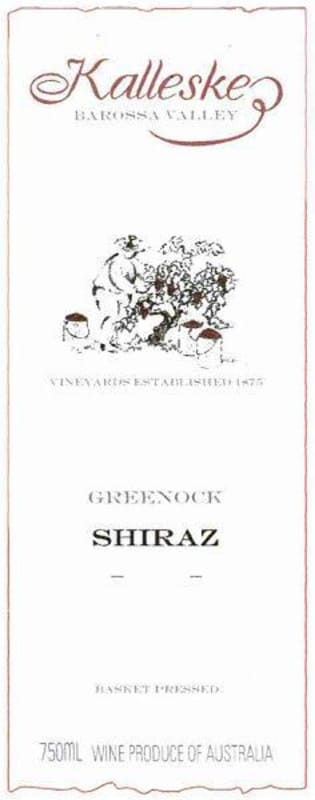 Kalleske Greenock Shiraz 2004 Front Label