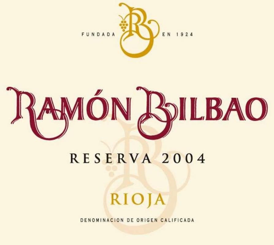 Bodegas Ramon Bilbao Reserva 2004 Front Label