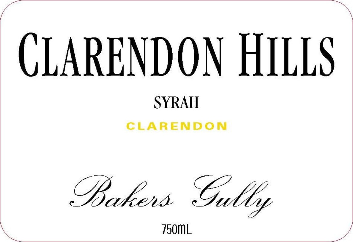 Clarendon Hills Bakers Gully Syrah 2004 Front Label