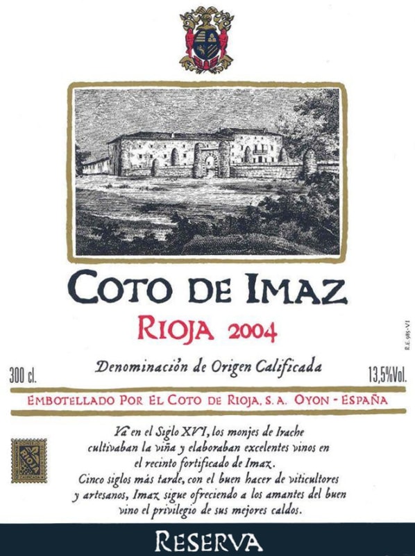 El Coto Coto de Imaz Reserva 2004 Front Label