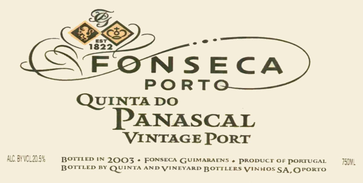 Fonseca Quinta do Panascal Vintage Port 2004 Front Label