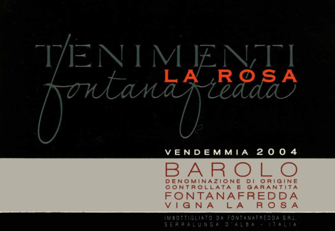 Fontanafredda Barolo Vigna La Rosa 2004 Front Label