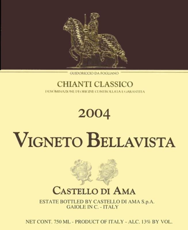 Castello di Ama Chianti Classico Vigneto Bellavista 2004 Front Label
