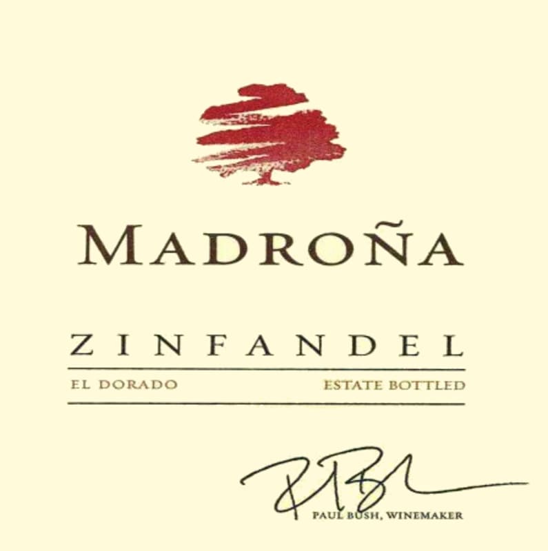 Madrona Vineyards Zinfandel 2012 Front Label