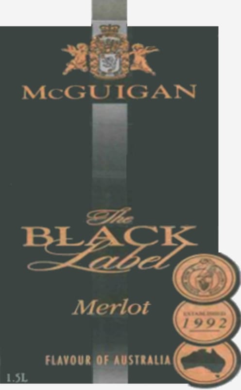 McGuigan Brothers Black Label Merlot 2004 Front Label