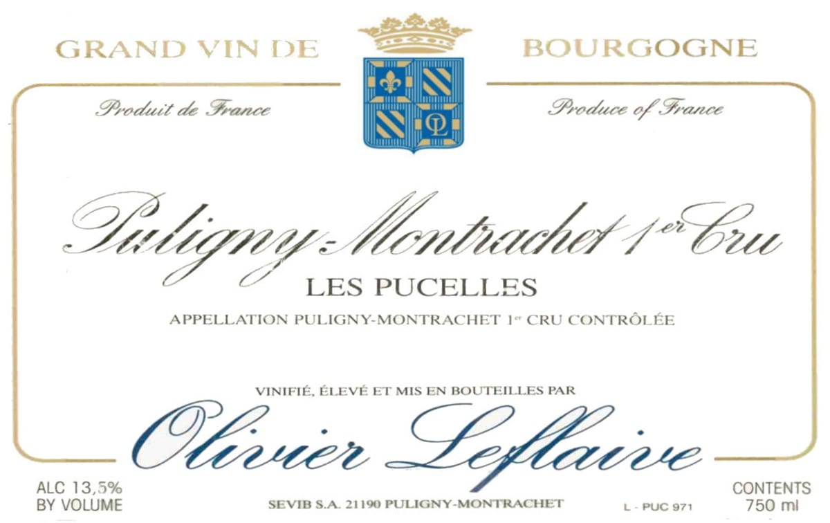 Olivier Leflaive Puligny-Montrachet Pucelles Premier Cru 2004 Front Label