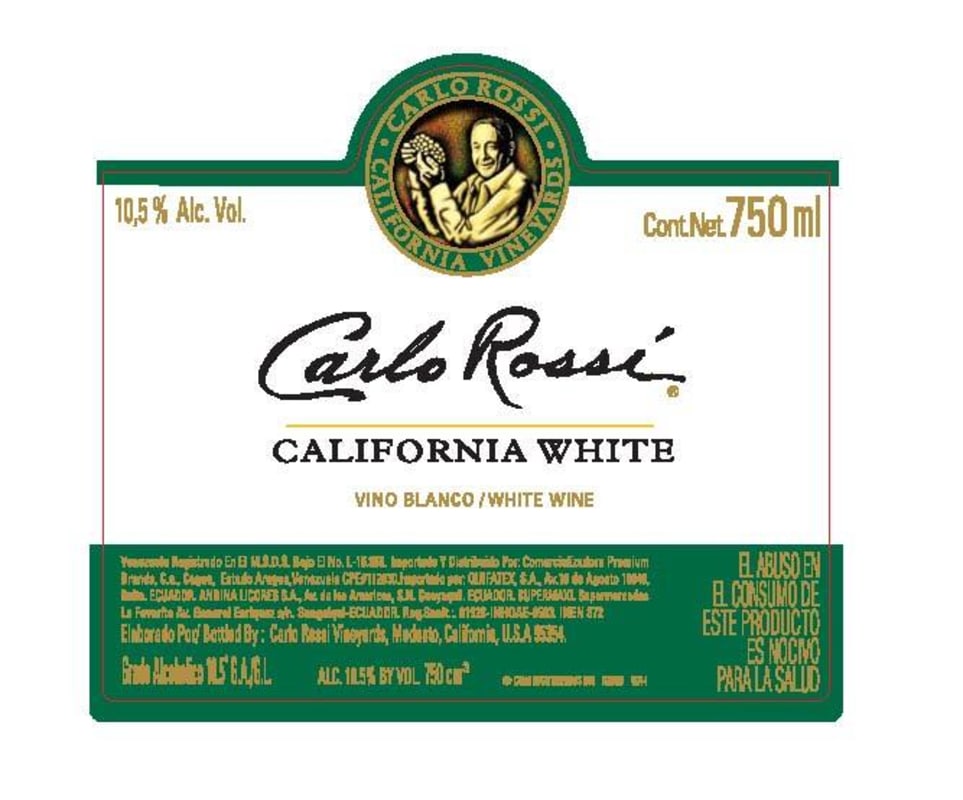 Carlo Rossi California White Front Label