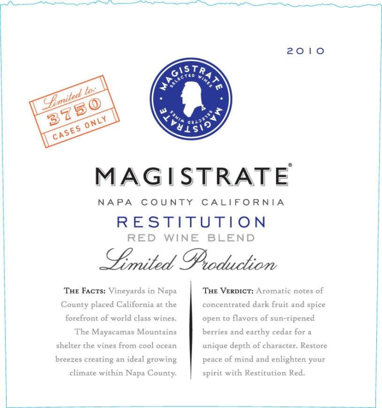 Magistrate Limited Production Restitution 2010 Front Label