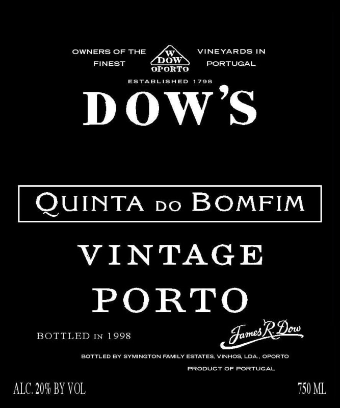 Dow's Quinta do Bomfim Vintage Porto 2004 Front Label