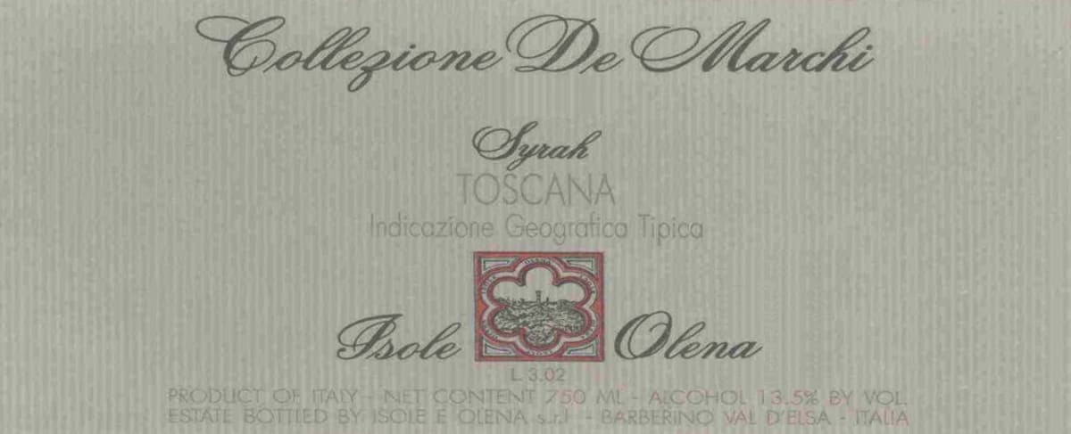 Isole e Olena Collezione de Marchi Syrah 2004 Front Label