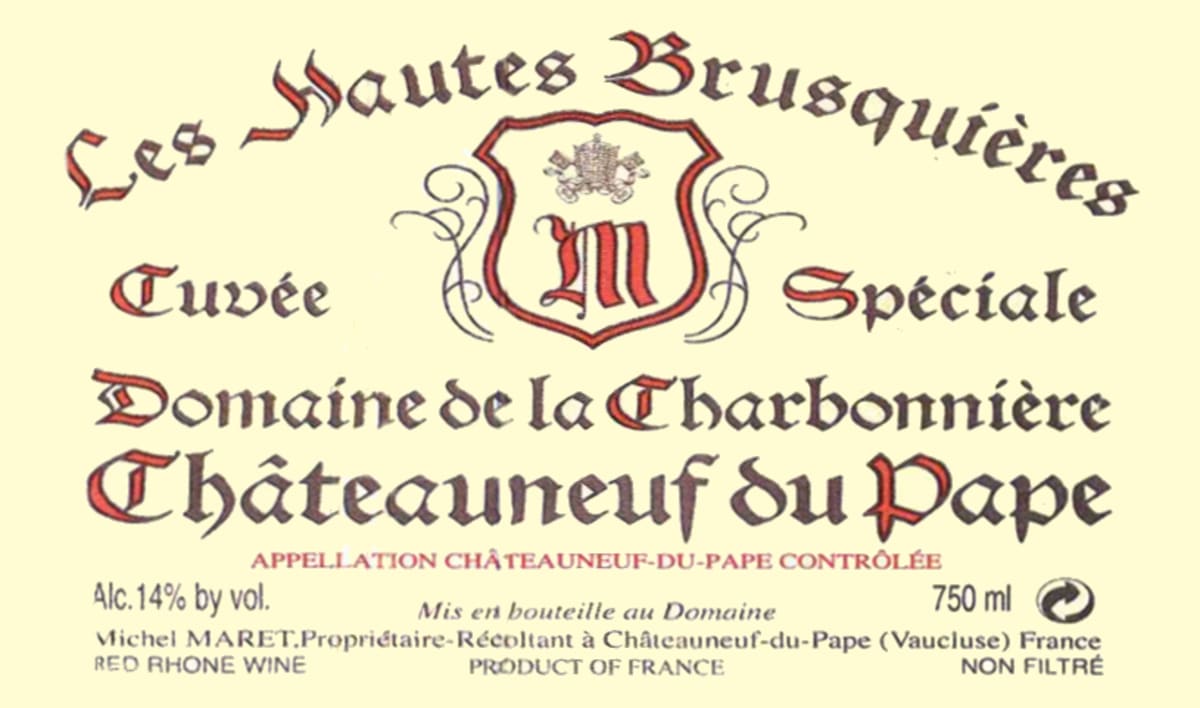Domaine de la Charbonniere Chateauneuf-du-Pape Les Hautes Brusquieres 2004 Front Label