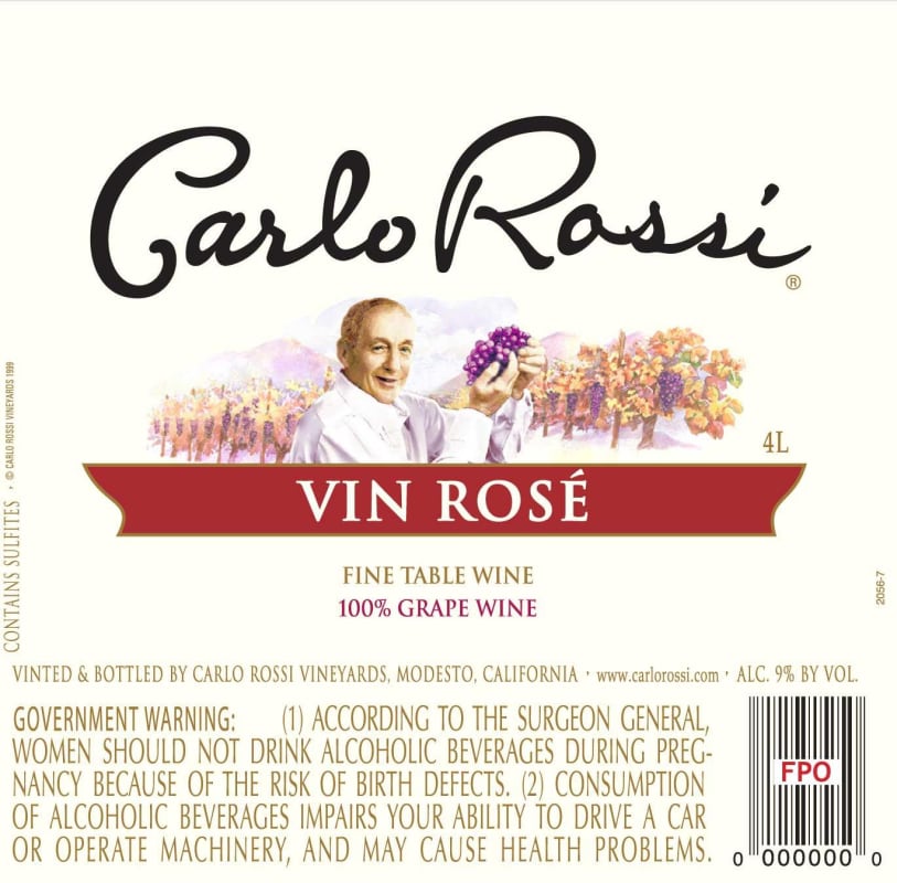 Carlo Rossi Vin Rose Front Label