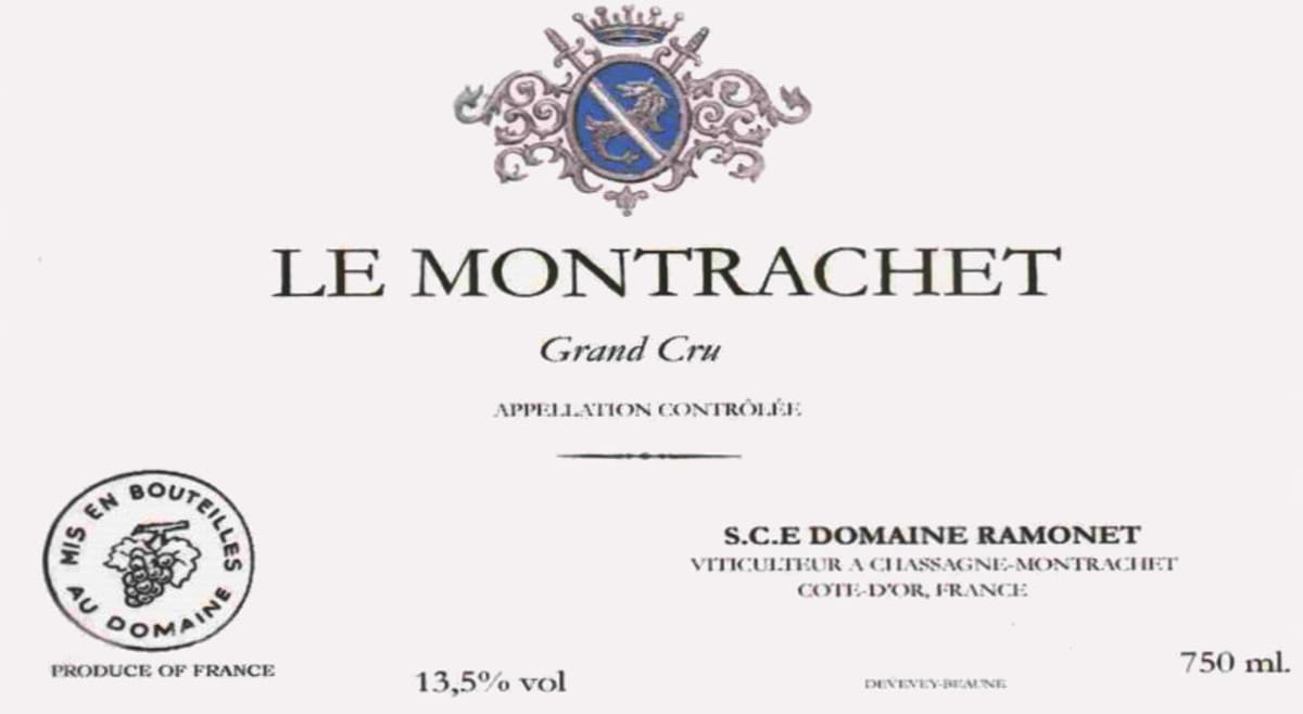 Domaine Jean-Claude Ramonet Montrachet Grand Cru 2004 Front Label