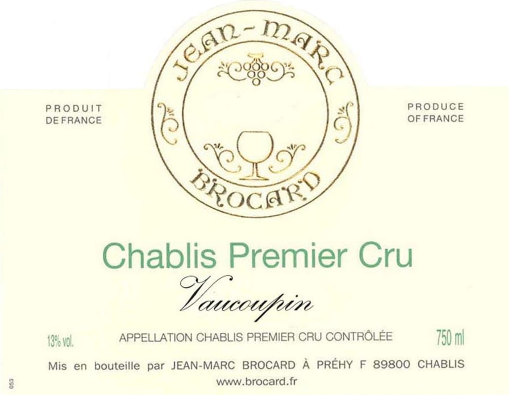 Brocard Chablis Vaucoupin Premier Cru 2005 Front Label