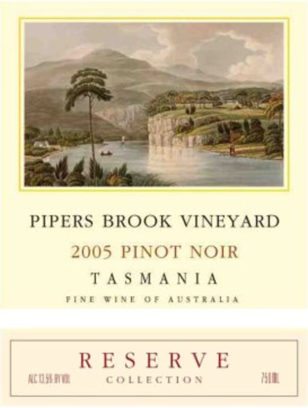 Pipers Brook Vineyard Reserve Pinot Noir 2005 Front Label