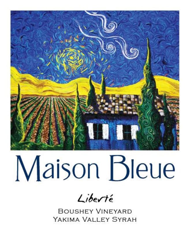 Maison Bleue Winery Liberte Boushey Vineyard Syrah 2011 Front Label