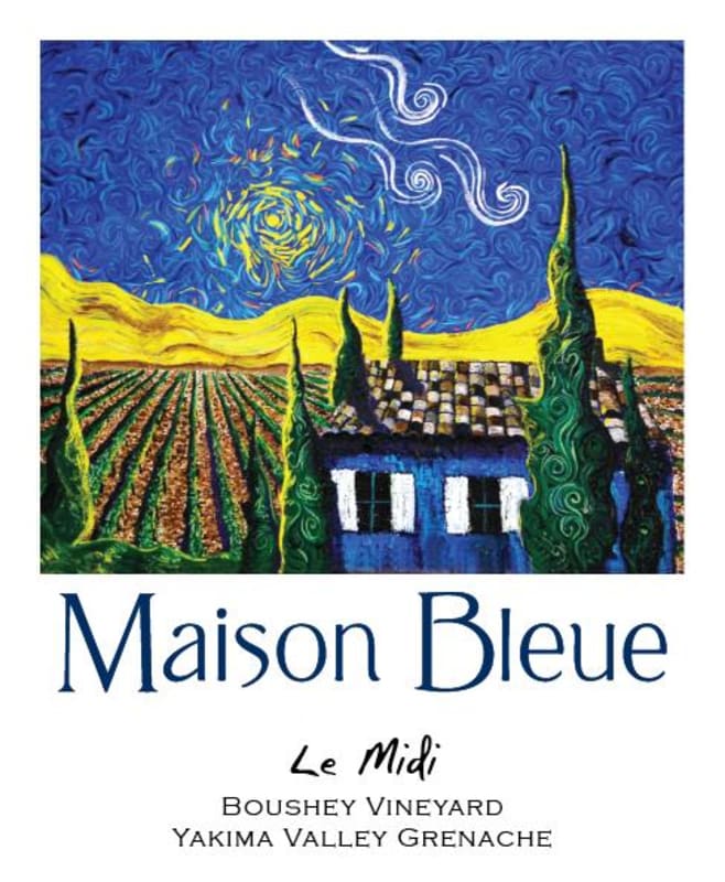 Maison Bleue Winery Le Midi Boushey Vineyard Grenache 2011 Front Label