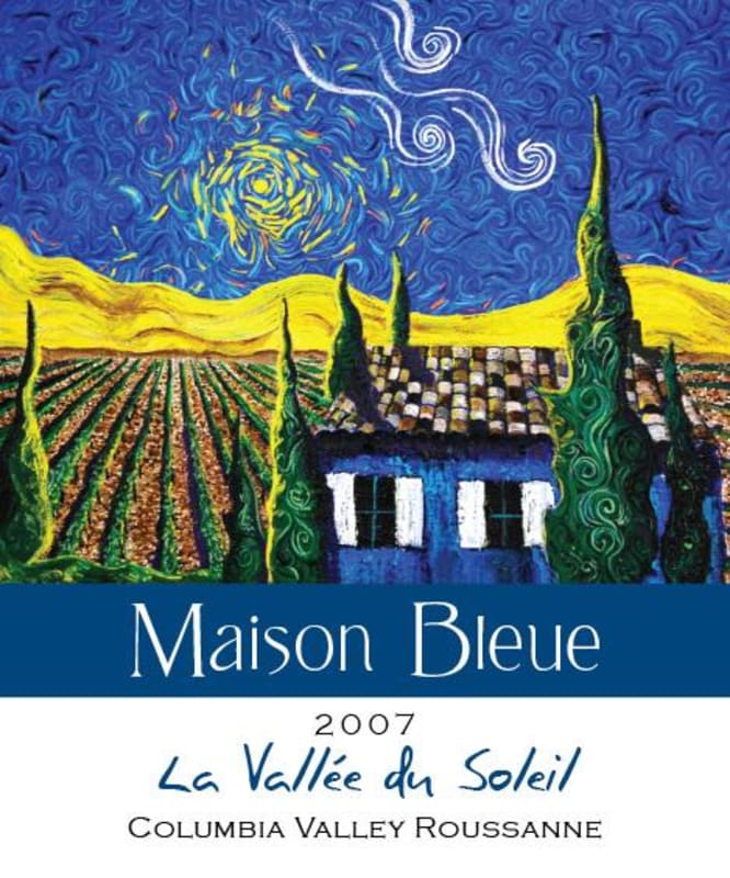 Maison Bleue Winery Soleil Olsen Vineyard Roussanne 2007 Front Label