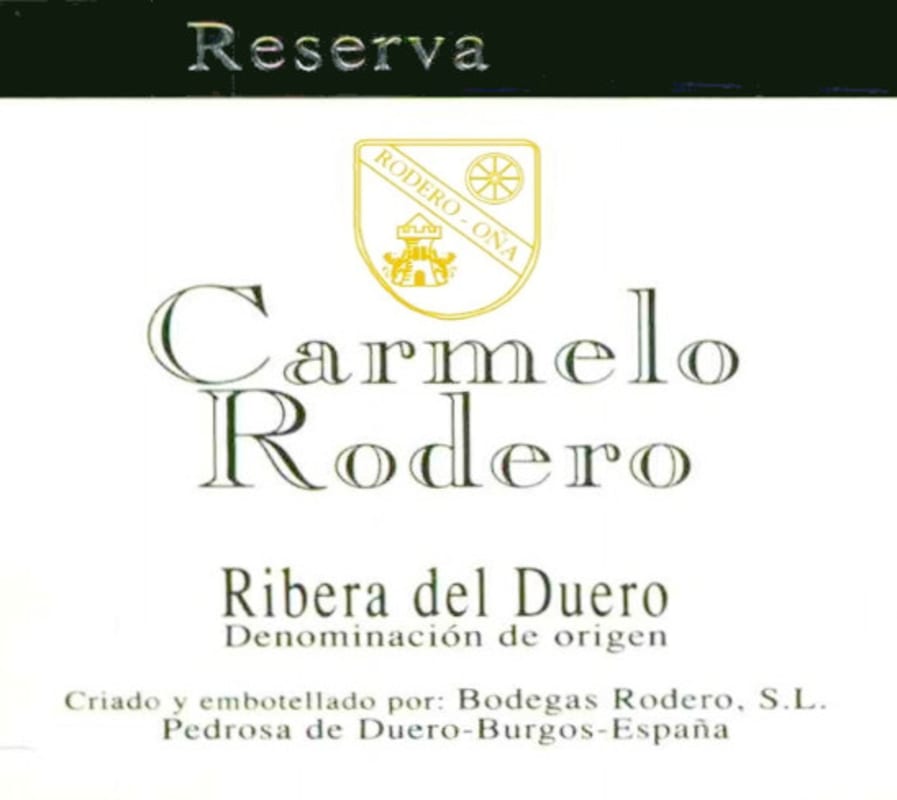 Carmelo Rodero Riserva 2005 Front Label
