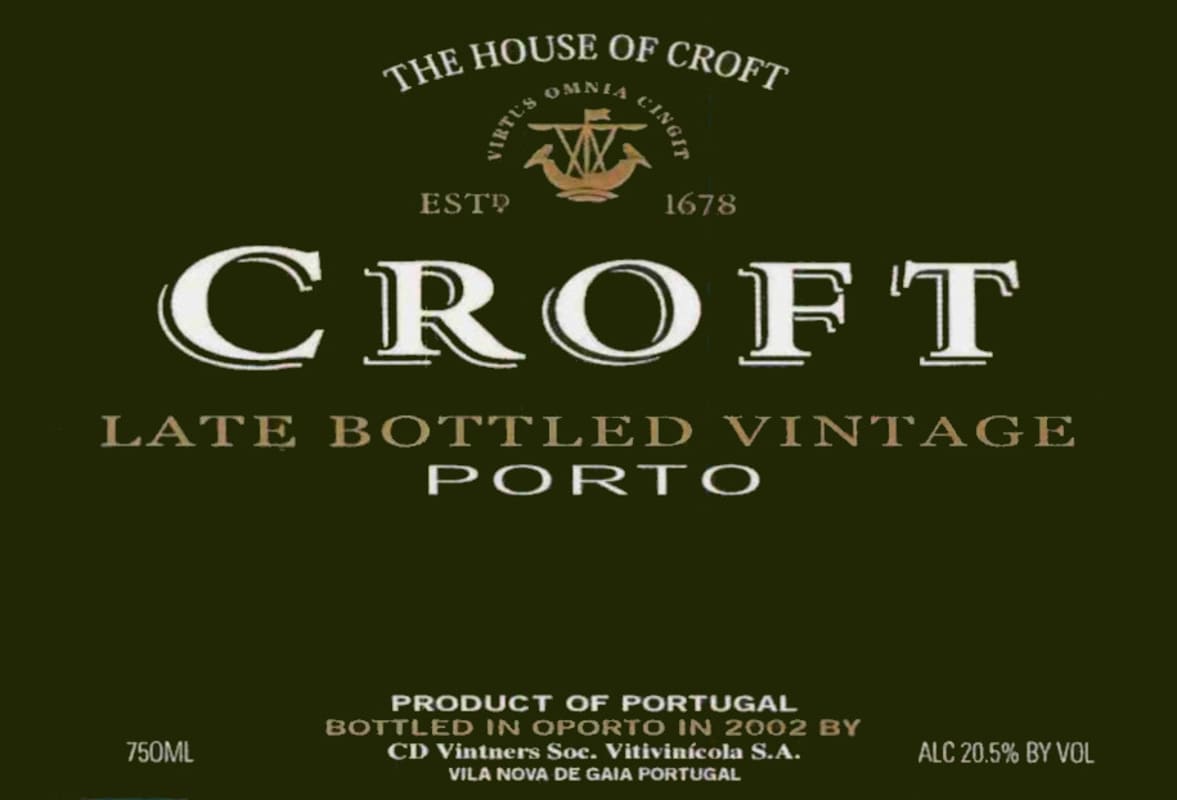 Croft Late Bottled Vintage 2005 Front Label
