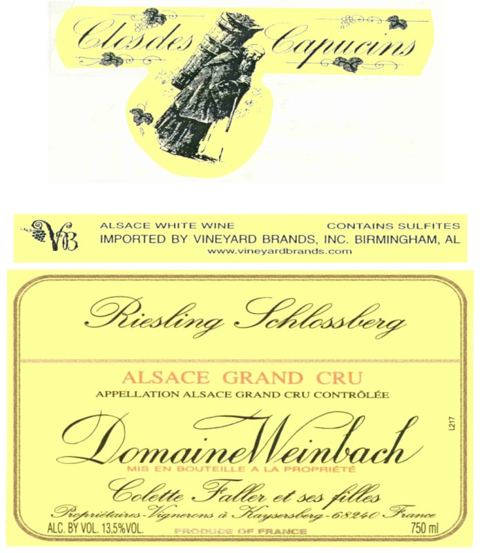 Domaine Weinbach Schlossberg Riesling 2005 Front Label