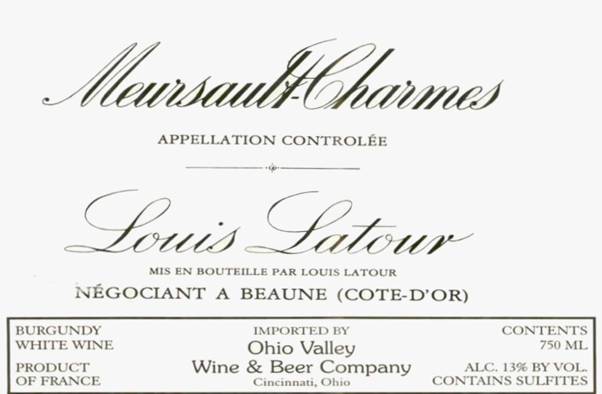 Louis Latour Meursault Charmes 2005 Front Label