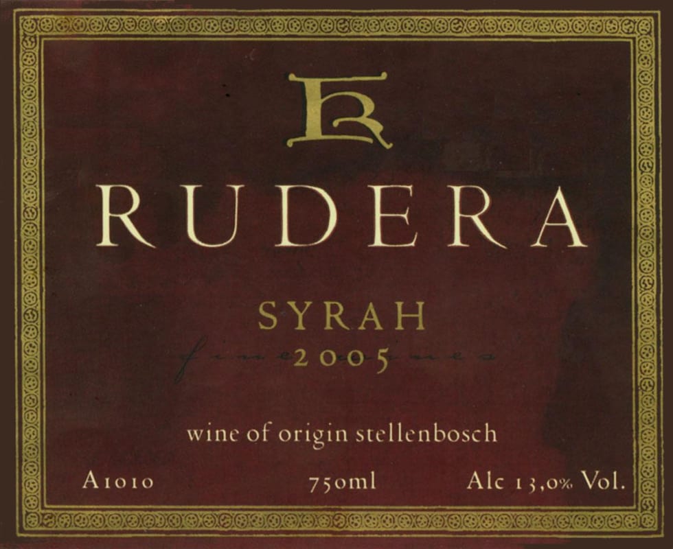 Rudera Syrah 2005 Front Label