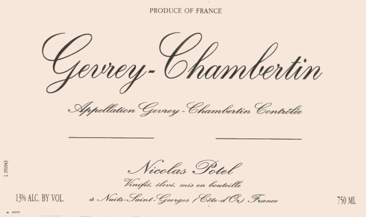 Nicolas Potel Gevrey-Chambertin 2005 Front Label