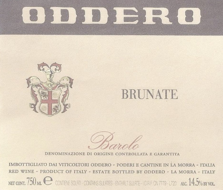 Oddero Barolo Brunate 2005 Front Label