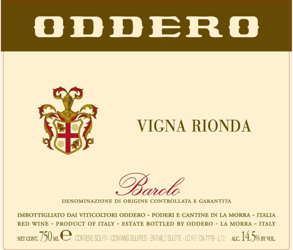 Oddero Barolo Vigna Rionda 2005 Front Label