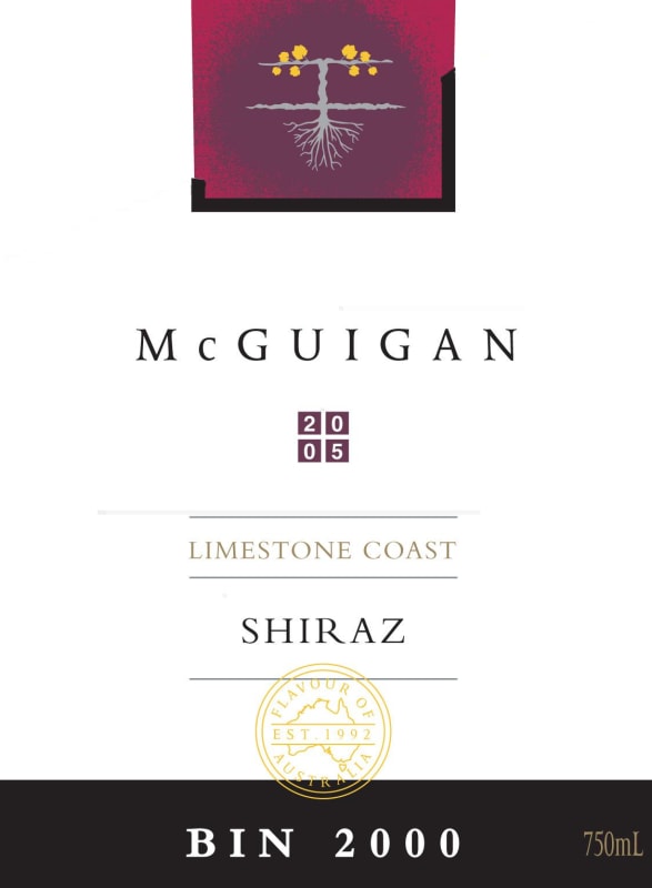 McGuigan Brothers Bin 2000 Shiraz 2005 Front Label