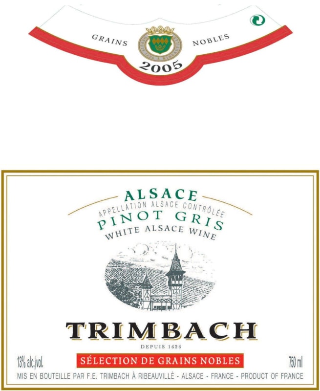 Maison Trimbach Sels Grains Nobles Pinot Gris 2005 Front Label