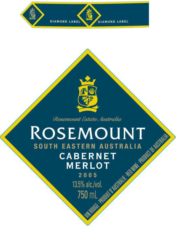 Rosemount Diamond Cabernet Merlot 2005 Front Label