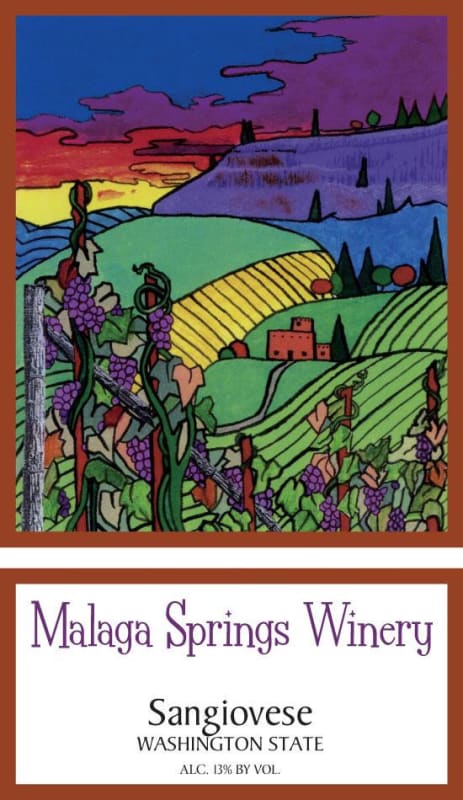 Malaga Springs Winery Sangiovese 2010 Front Label
