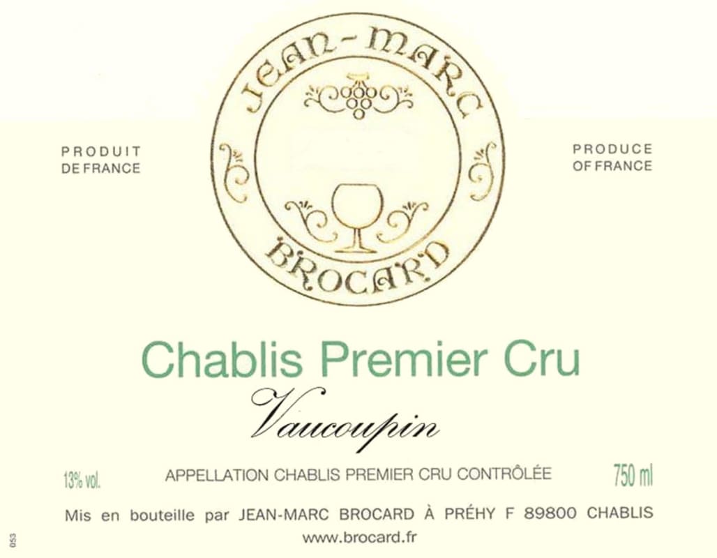 Brocard Chablis Vaucoupin Premier Cru 2006 Front Label