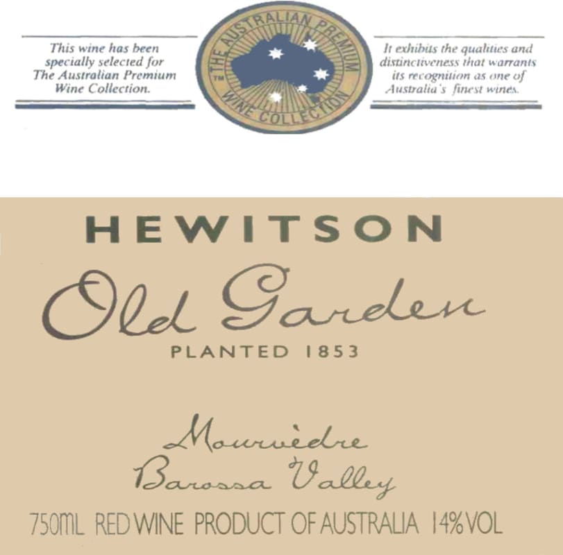 Hewitson Old Garden Mourvedre 2006 Front Label