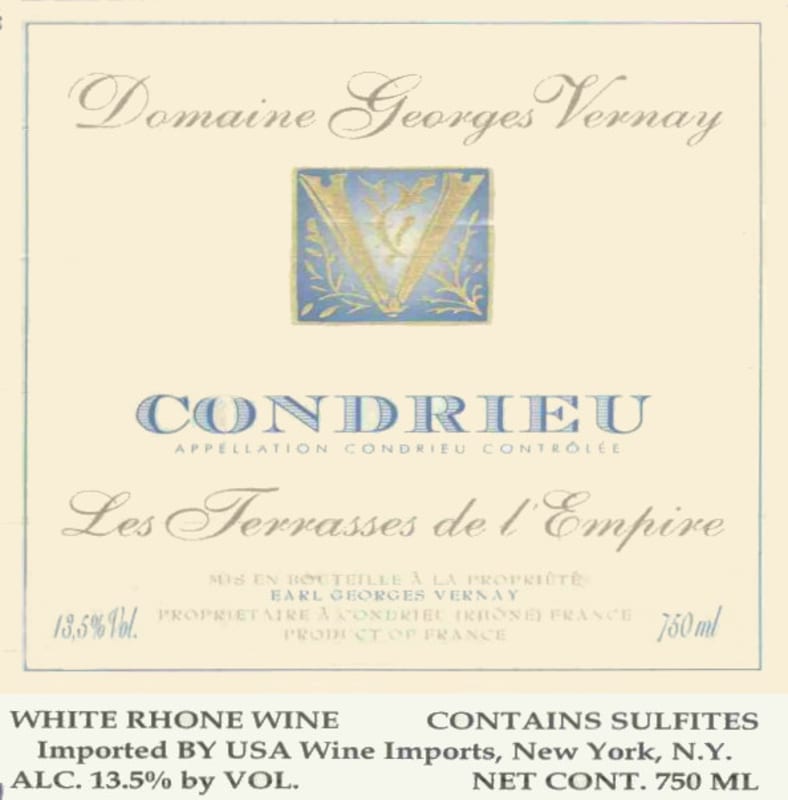 Georges Vernay Condrieu Les Terrasses de L'Empire 2006 Front Label