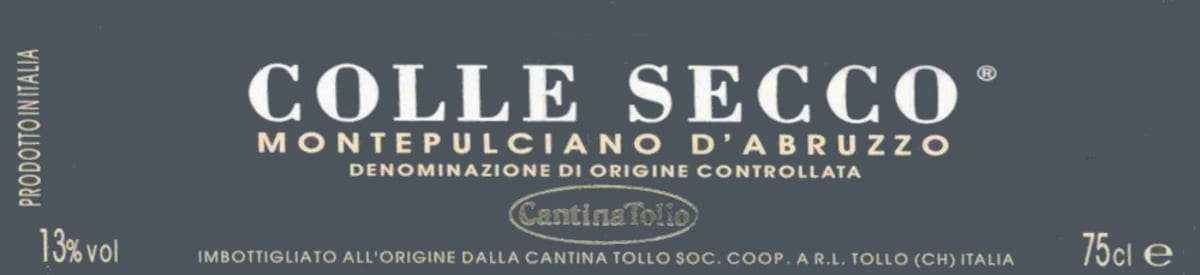 Tollo Colle Secco Montepulciano 2006 Front Label