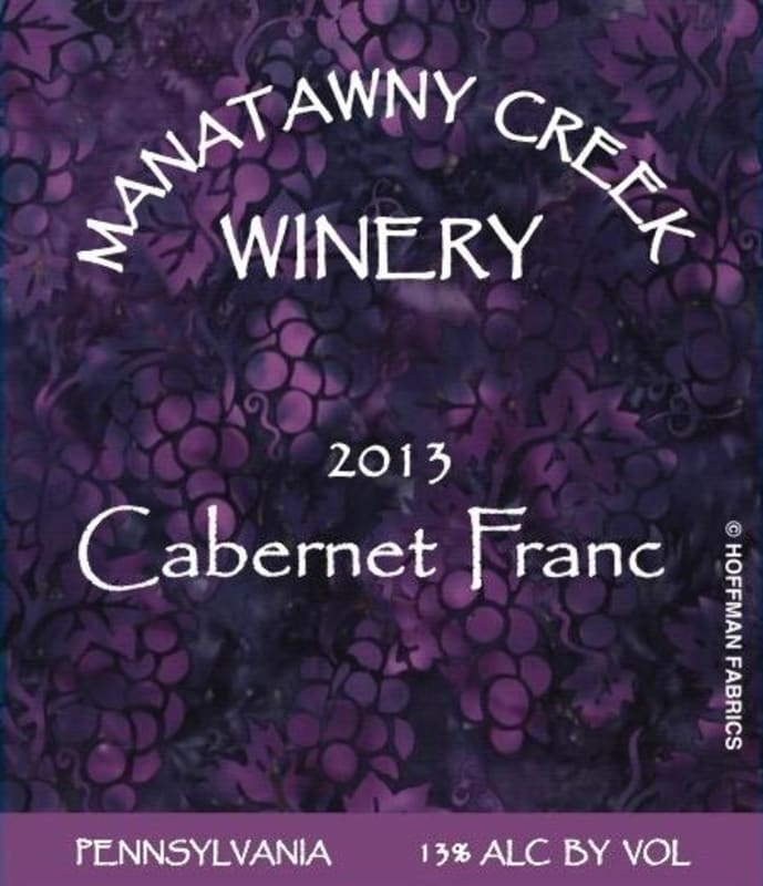 Manatawny Creek Winery Cabernet Franc 2013 Front Label