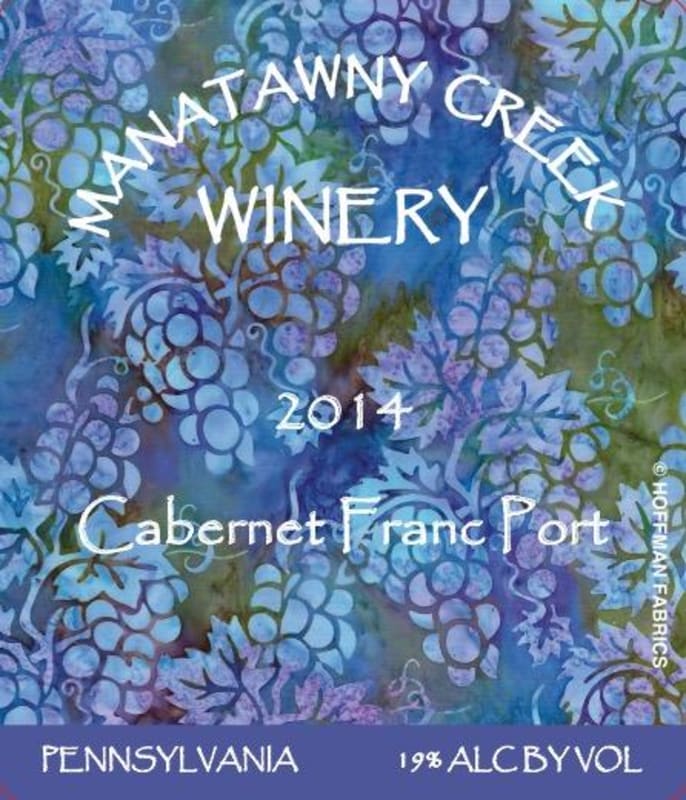 Manatawny Creek Winery Port Cabernet Franc 2014 Front Label