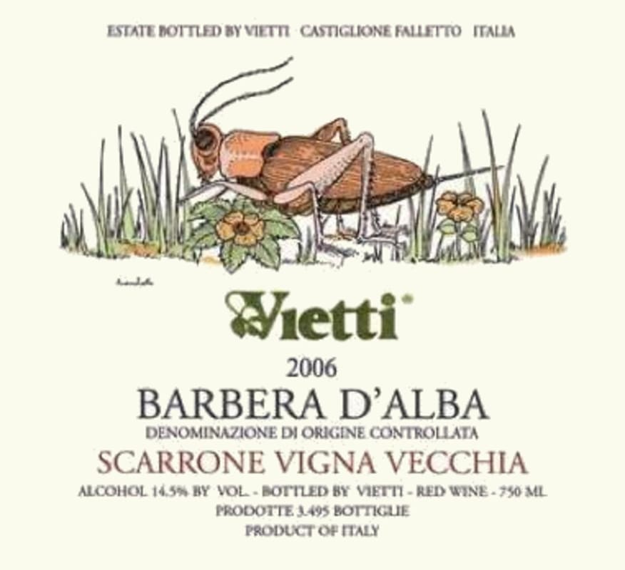 Vietti Barbera d'Alba Scarrone Vigna Vecchia 2006 Front Label