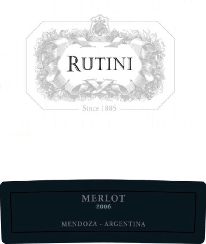 Rutini Merlot 2006 Front Label
