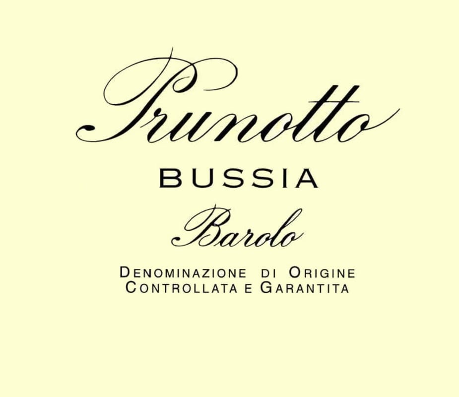 Prunotto Barolo Bussia 2006 Front Label
