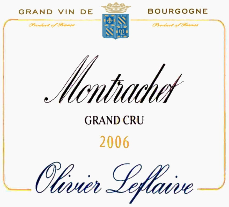 Olivier Leflaive Montrachet Grand Cru 2006 Front Label