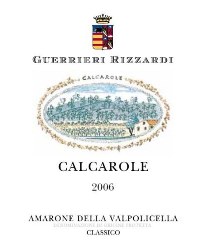 Rizzardi Amarone Della Valpolicella Calcarole 2006 Front Label
