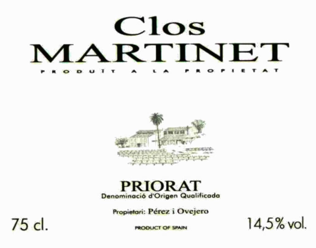 Clos Martinet Priorat 2006 Front Label
