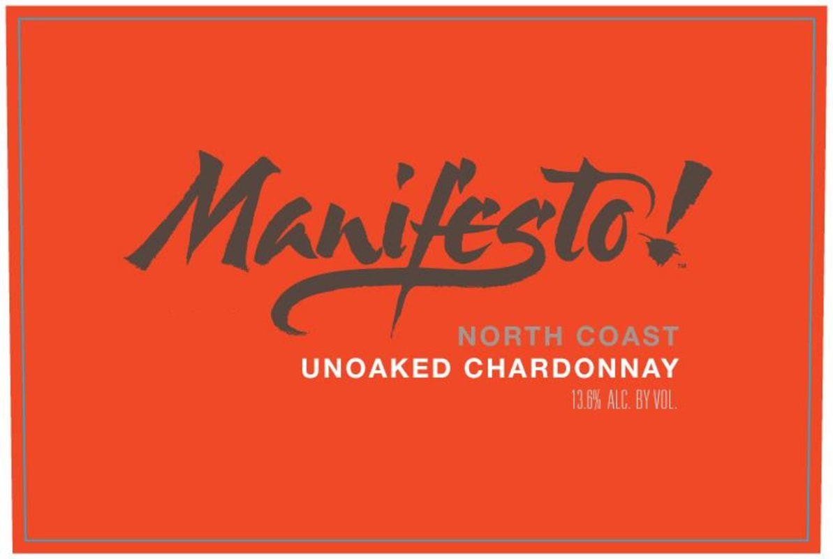 Manifesto Wines Unoaked Chardonnay 2012 Front Label