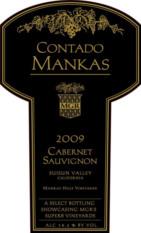 Mankas Hills Vineyards Contado Mankas Cabernet Sauvignon 2009 Front Label