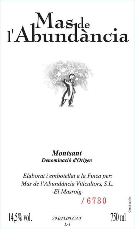 Mas de l'Abundancia Mas de l'Abundancia 2006 Front Label
